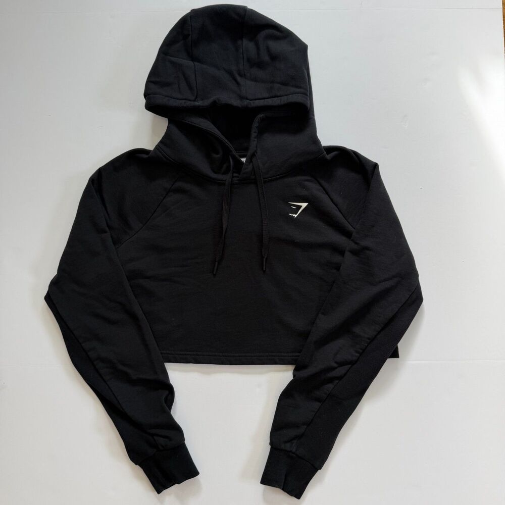 Gymshark Training Crop Hoodie Black M